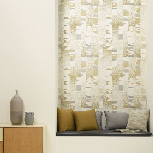 Contemporary wallpaper - BETULA  - LELIEVRE - patterned / white / blue