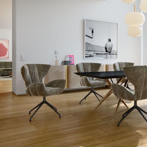 Contemporary dining chair - CASSIA - BRETZ - indoor / fabric / aluminum base