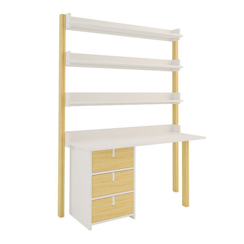 Contemporary desk - ESPACE LOGGIA - wooden / with shelf