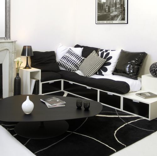 Sofa bed - THE COSY - ESPACE LOGGIA - corner / contemporary / fabric