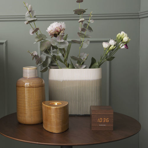 Contemporary clock - Block - KARLSSON CLOCKS - table / alarm / wood veneer