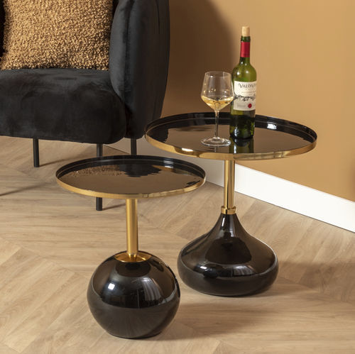 Contemporary side table - Mila - KARLSSON CLOCKS - iron / iron base / round