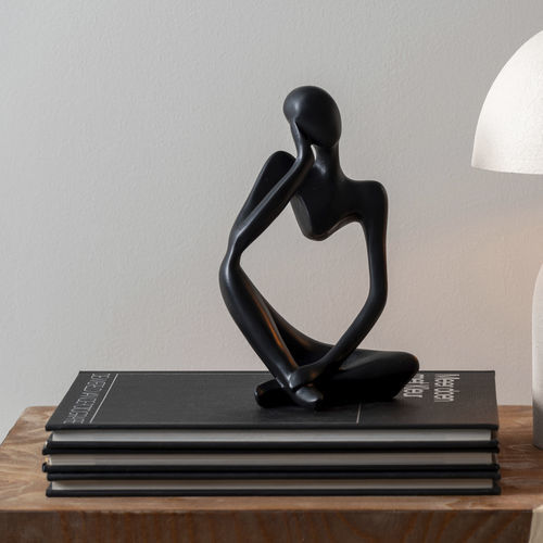 Resin sculpture - Imagine - KARLSSON CLOCKS - free-standing / golden / black