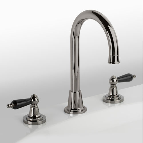 Double-handle washbasin mixer tap - C19-1301 STAR À MANETTES TRADITION - Cristal&Bronze - countertop / brass / bathroom