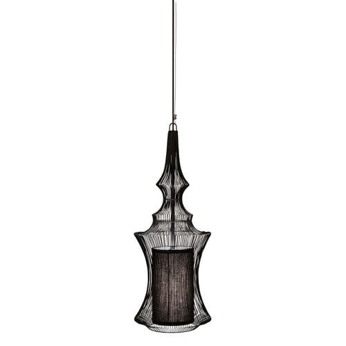 Pendant lamp - TIBET - FORESTIER - metal / fabric / original design