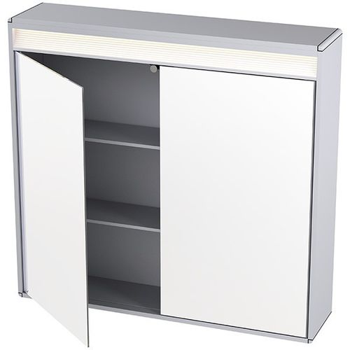 Bathroom mirror cabinet with built-in lighting - 8523 11 - ODF Paris - contemporary / aluminum / glass