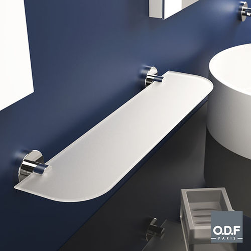 Wall-mounted shelf - 450 01 01 - ODF Paris - contemporary / chrome-plated brass / frosted glass