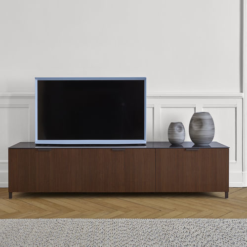 Contemporary TV cabinet - SELVANS  - CINNA - low / walnut / ash