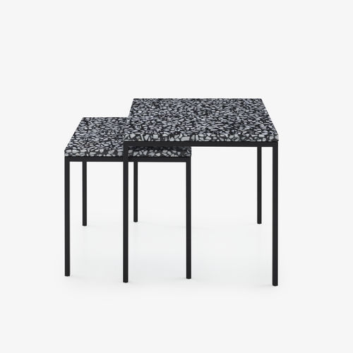 Contemporary side table - AMADORA - CINNA - marble / steel base / lacquered metal steel base