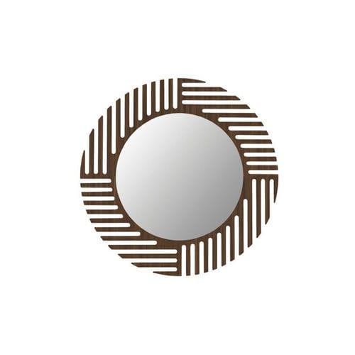 Wall-mounted mirror - VEKTOR - ROCHE BOBOIS - contemporary / round / wood veneer
