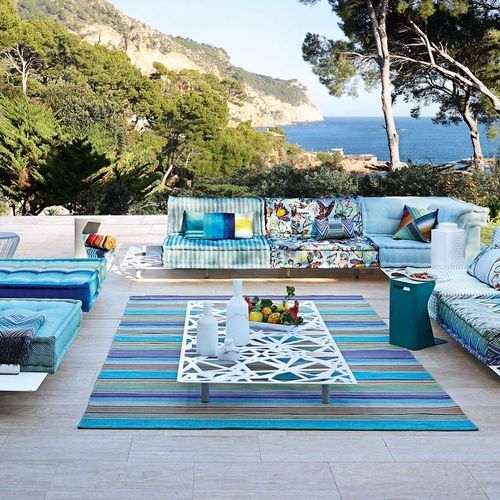 Contemporary coffee table - MAH JONG  - ROCHE BOBOIS - lacquered metal / lacquered metal base / rectangular