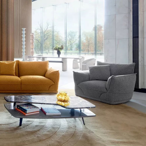 Contemporary armchair - PALATINE - ROCHE BOBOIS - fabric / plywood / fir
