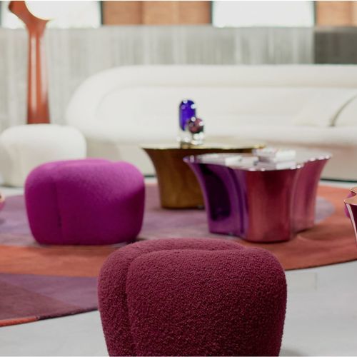 Contemporary pouf - YIN YANG - ROCHE BOBOIS - fabric / other shapes / upholstered