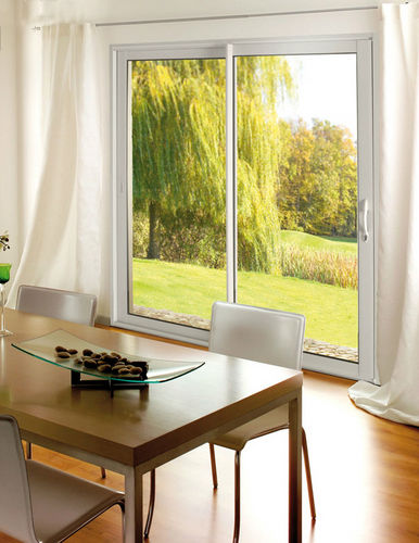 Sliding patio door - TEMPO - Saint Gobain GIMM menuiseries - aluminum / double-glazed
