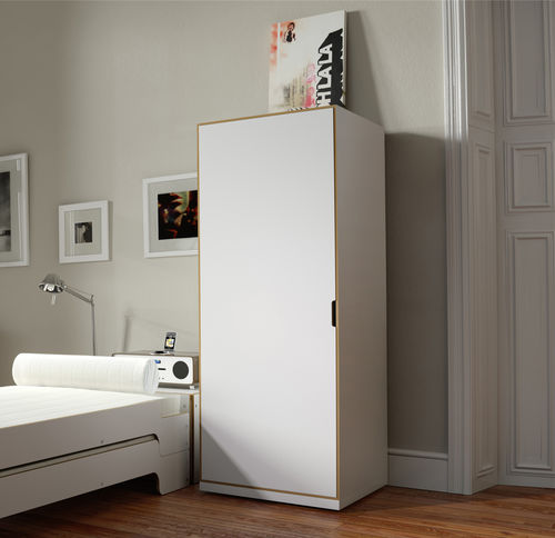 Contemporary wardrobe - Mueller Moebelwerkstätten - plywood / melamine / with swing doors