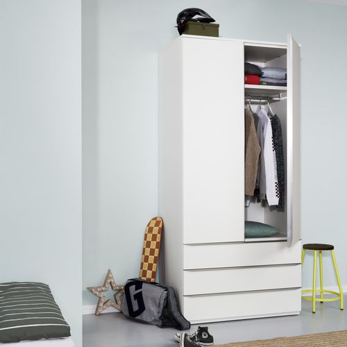 Contemporary wardrobe - MODULAR16 - Mueller Moebelwerkstätten - plywood / melamine / with swing doors