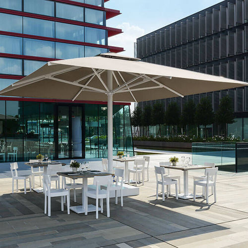 Round parasol - ADONE EVO - Crema Outdoor S.r.l. - telescopic / fabric / aluminium