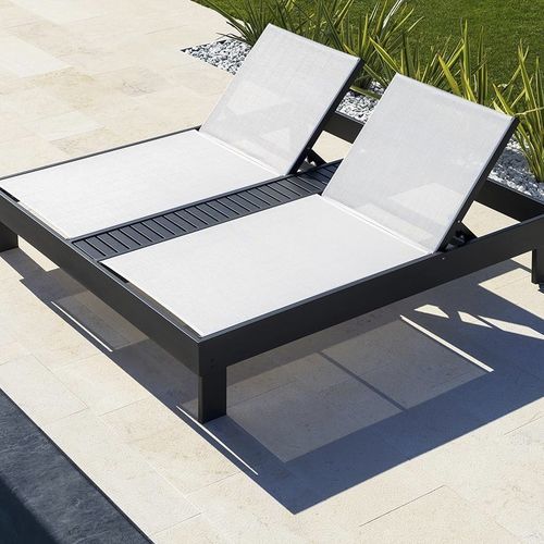 Contemporary sunbed - GIANO - Crema Outdoor S.r.l. - fabric / aluminum / outdoor
