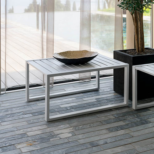 Contemporary table - URANO COCKTAIL - Crema Outdoor S.r.l. - aluminium / stainless steel / aluminum base