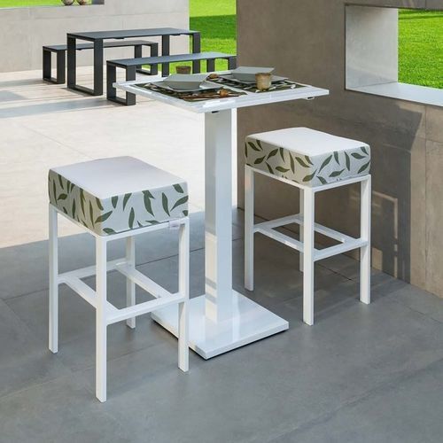 Contemporary bar stool - FEBE - Crema Outdoor S.r.l. - acrylic fabric / steel / polyurethane foam