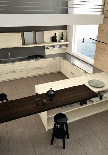 Traditional kitchen - CHARME - F.LLI MIRANDOLA SAS - solid wood / wooden / with handle