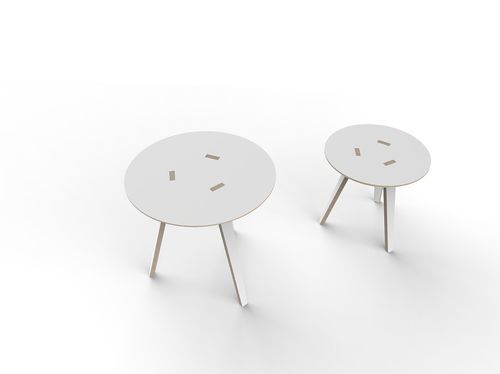 Contemporary side table - Tojo rund - Tojo - MDF / birch / round