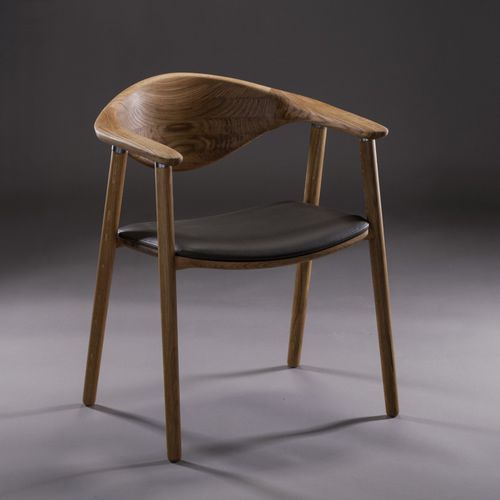 Contemporary chair - NARU - Artisan Solid Wood Furniture - indoor / leather / oak