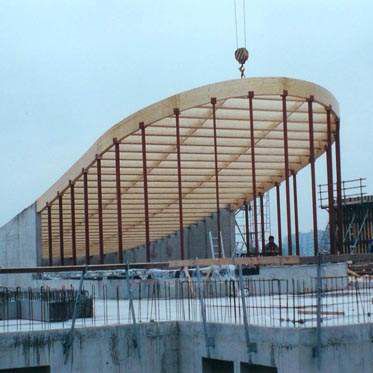 Wooden roof framing - PALAIS DE JUSTICE DE NIVELLES	 - Artbois SA - glulam / curved / prefab