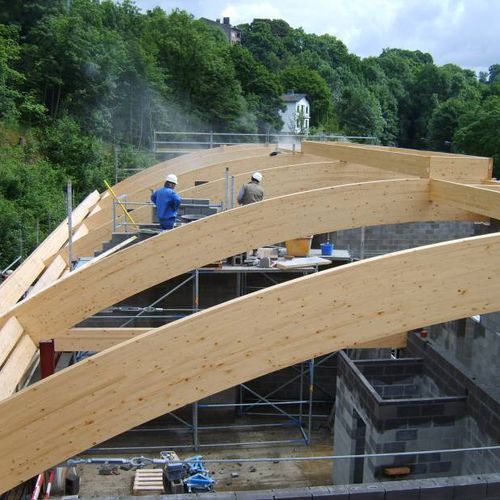 Glue-laminated wood beam - Artbois SA - rectangular / arched / framing