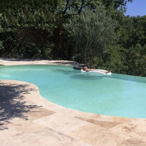 Travertine swimming pool coping - PAS Series  - Diffusion Céramique - natural stone / non-slip