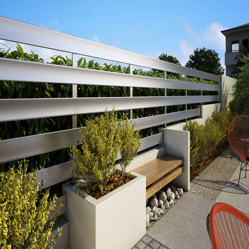 Louvered fence - MS-150 - 5 - Panidis SA - garden / aluminum