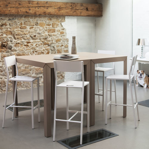 Contemporary high bar table - Zef - Matière Grise - steel / aluminum / aluminum base