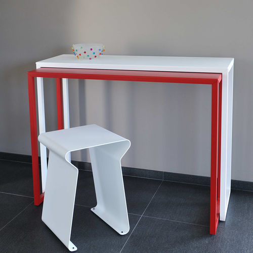 Contemporary sideboard table - Rafale - Matière Grise - steel / steel base / rectangular