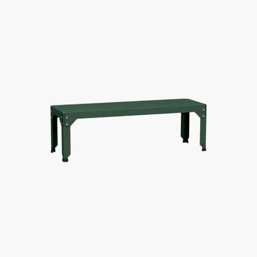 Contemporary garden bench - HEGOA - Matière Grise - galvanised steel / without backrest / without armrests