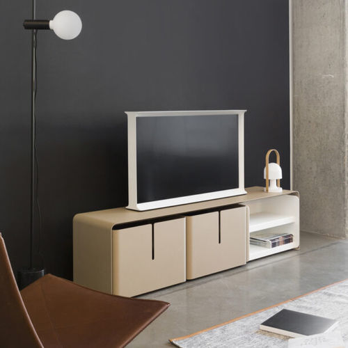 Contemporary TV cabinet - Barber - Matière Grise - lowboard / with drawers / on casters