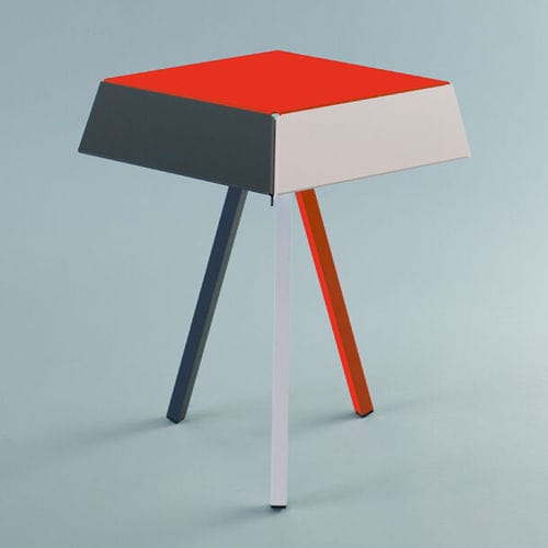 Contemporary side table - KUBAN - Matière Grise - steel / steel base / rectangular