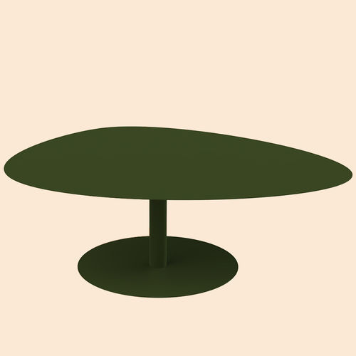 Contemporary coffee table - Galet - Matière Grise - steel / steel base / central base
