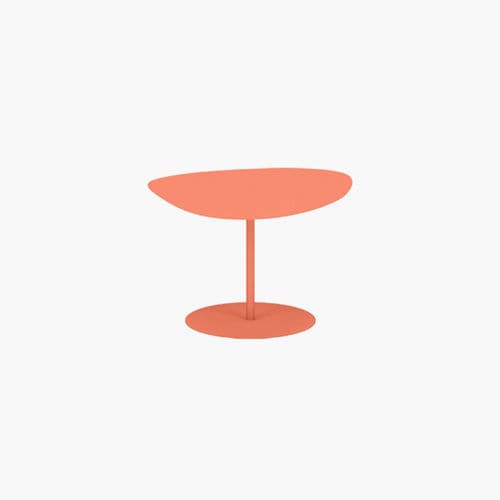 Contemporary side table - Galet - Matière Grise - steel / aluminum / steel base