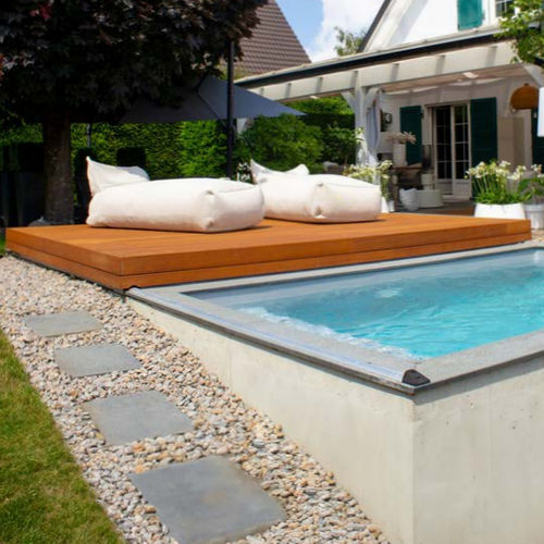 Automatic sliding deck pool cover - ORIGIN - Walter Piscine - security / aluminum