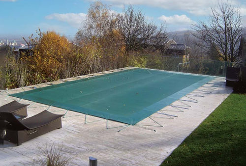 Grommeted pool cover - MESH - Walter Piscine - winter storage / removable / durable