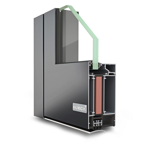 Aluminum door profile - LAVA 77-30 - Hueck System GmbH & Co. KG - thermally-insulated / wind-proof / fire-rated