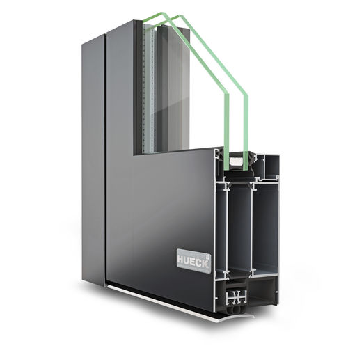 Aluminum door profile - LAVA 77-S - Hueck System GmbH & Co. KG - thermally-insulated / wind-proof / smoke-proof