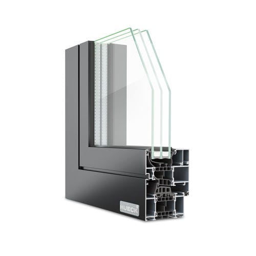 Aluminum window - LAMBDA WS 075 - Hueck System GmbH & Co. KG - sliding / triple-glazed / black