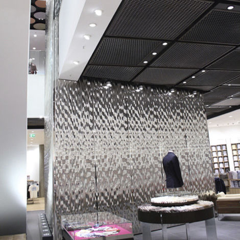 Wall-mounted decorative panel - ANSON'S FRANKFURT AM MAIN - Design Factory cmb - for interior / stainless steel / textured