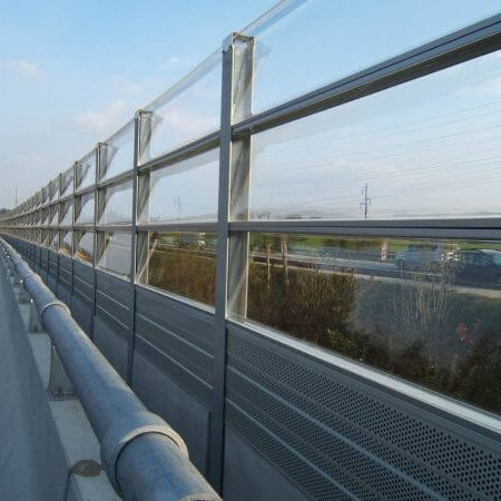 Noise barrier with modular panels - SOUNDSTOP  - Akripol d.o.o. - self-supporting / polyamide / PMMA