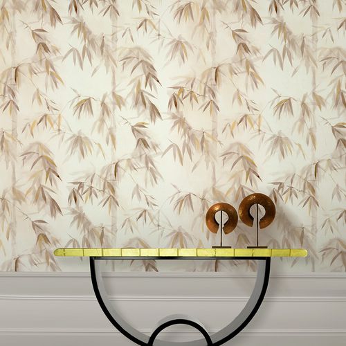 Traditional wallpaper - BAMBOO FOREST II - BuenaVentura - cotton / nature pattern / green