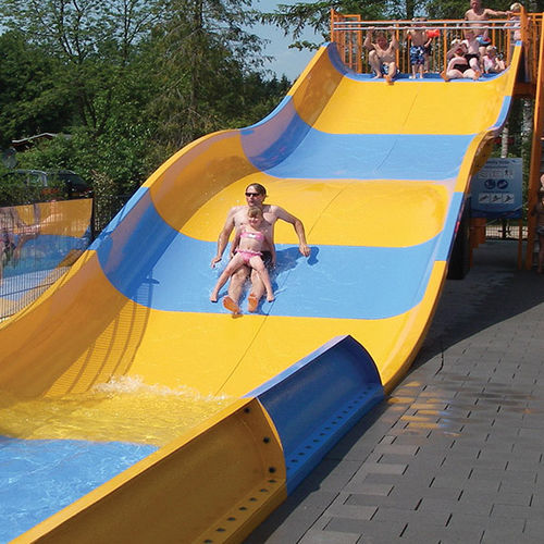 Upright slide - FAMILY - Van Egdom - curved / for water park / multiple