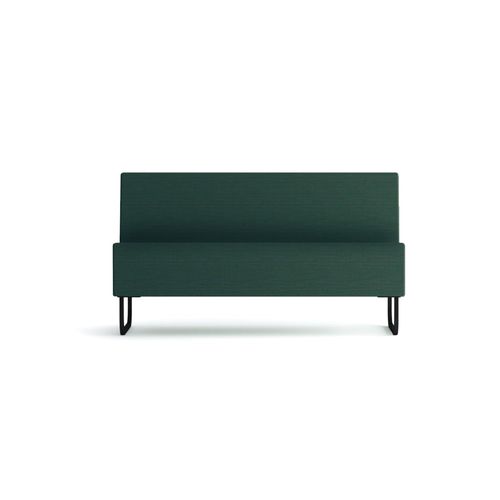 Contemporary upholstered bench - BASE - mitab - fabric / with backrest