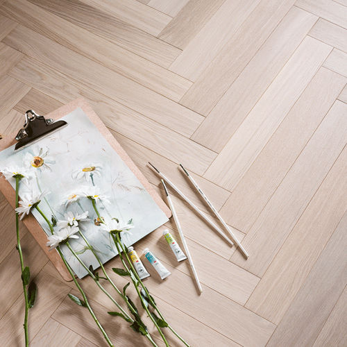Engineered parquet floor - AQUA WHITE - Coswick Hardwood - oak / matte / glued