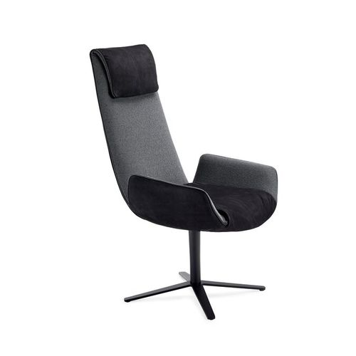 Contemporary executive chair - AMELIE - FREIFRAU - leather / metal / with headrest